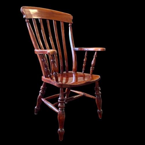 Early 20th Century Stained Beech Grandfather Chair image-1