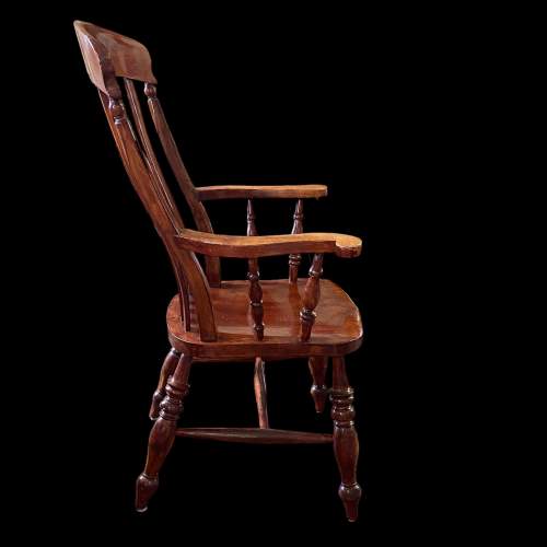 Early 20th Century Stained Beech Grandfather Chair image-3