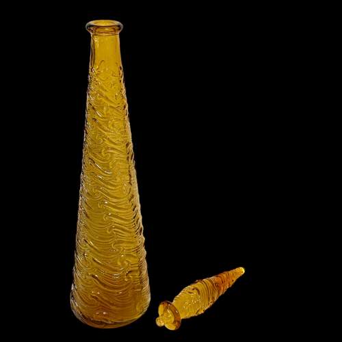 Empoli Italian Amber Glass Genie Bottle image-2