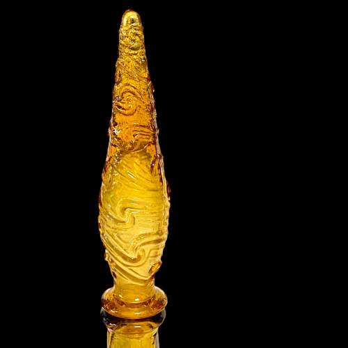 Empoli Italian Amber Glass Genie Bottle image-3