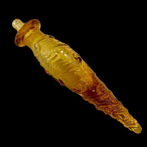 Empoli Italian Amber Glass Genie Bottle image-6