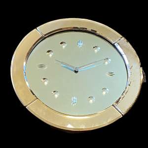 Art Deco 1930s Peach Mirrored Wall Clock