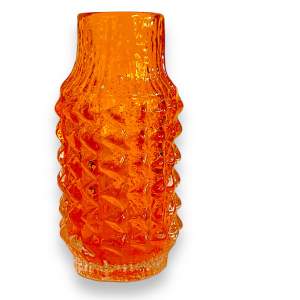 Whitefriars Glass Tangerine Pine Cone Vase