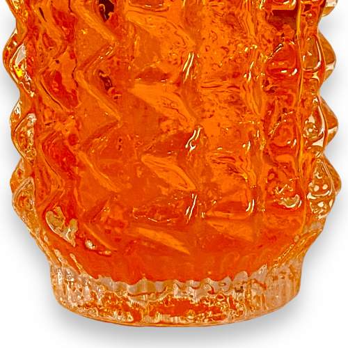Whitefriars Glass Tangerine Pine Cone Vase image-2