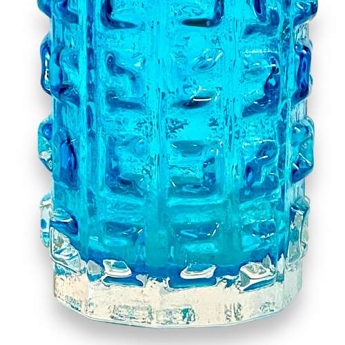 Whitefriars Glass Kingfisher Blue Aztec Vase image-2