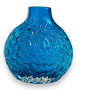 Whitefriars Glass Kingfisher Blue Onion Vase