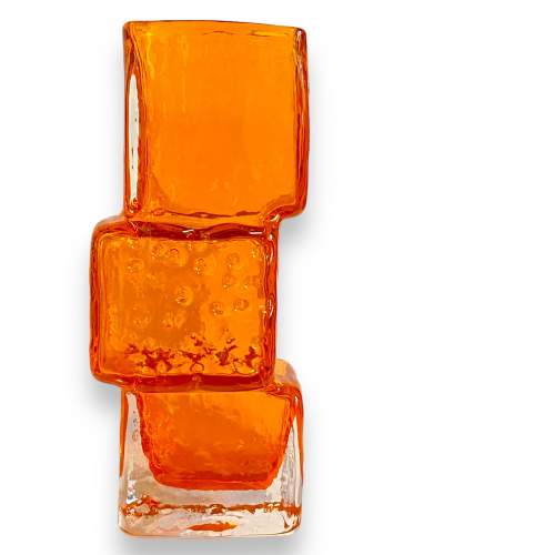 Whitefriars Glass Tangerine Drunken Bricklayer Vase image-1
