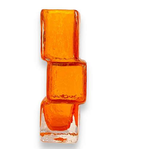 Whitefriars Glass Tangerine Drunken Bricklayer Vase image-2