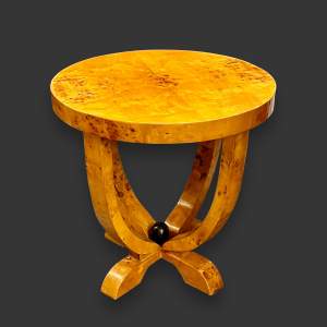 French Art Deco Style Burr Maple Table