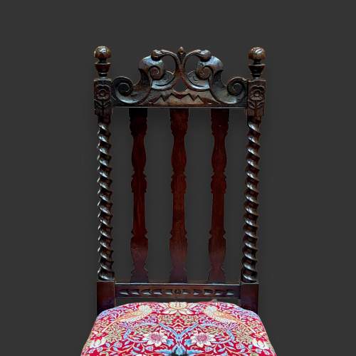 19th Century Carved Oak Hall Chair image-2