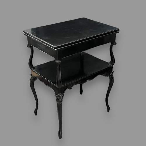 Victorian Ebonised Foldover Card Table image-1