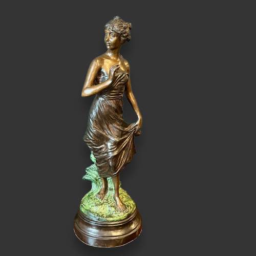20th Century Deco Style Bronze Figure of a Woman image-1