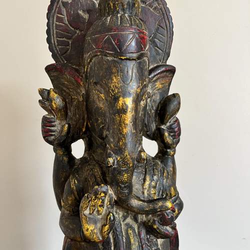 Lord Ganesha Tall Wooden Standing Statue image-4