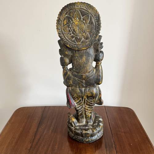 Lord Ganesha Tall Wooden Standing Statue image-5