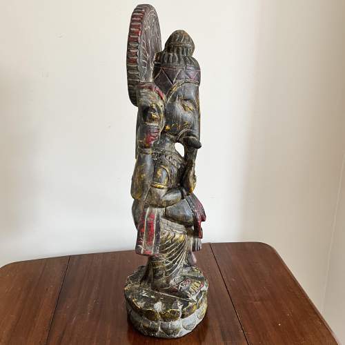 Lord Ganesha Tall Wooden Standing Statue image-6