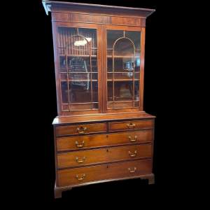 A Quality 19th Century Mahogany Bookcase On Chest