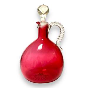 Cranberry Glass Decanter Circa 1900