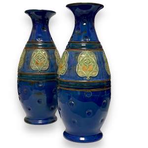 Pair of Art Nouveau Doulton Lambeth Vases