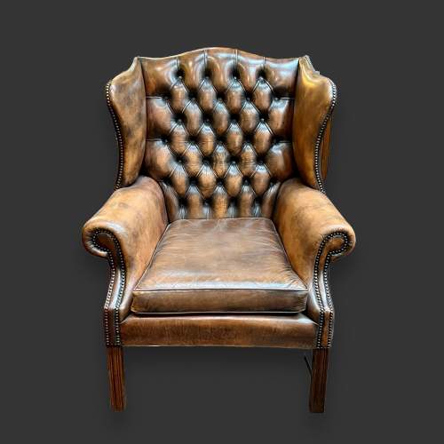 Pair of Chesterfield Wingback Chairs image-3