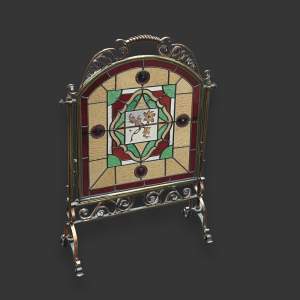 Arts and Crafts Stained Glass Fire Screen