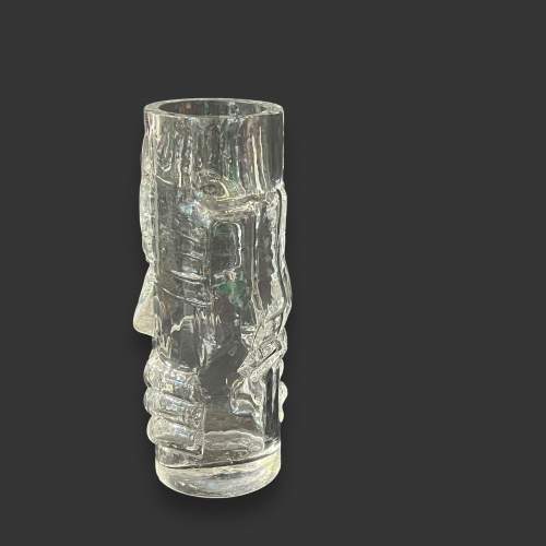 Rare Kosta Boda Swedish Glass Abstract Face Vase image-1