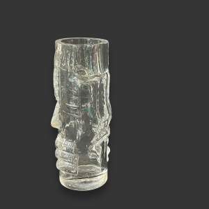 Rare Kosta Boda Swedish Glass Abstract Face Vase