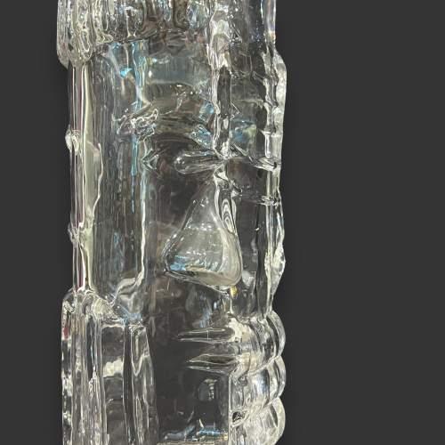 Rare Kosta Boda Swedish Glass Abstract Face Vase image-3