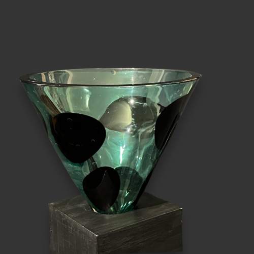 Swedish Strömbergshyttan Glass Vase on Plinth image-3