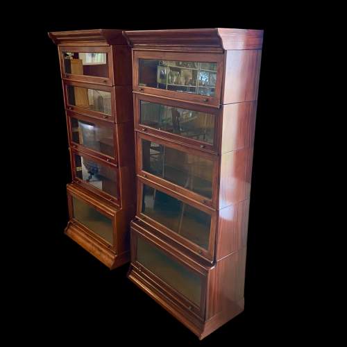 Pair of Mahogany Five-Section Stacking Bookcases image-1