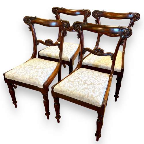Set of Four William IV Rosewood Dining Chairs image-1