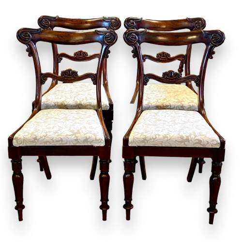 Set of Four William IV Rosewood Dining Chairs image-2