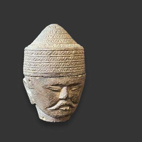 19th Century South East Asian Grey Stone Head image-1