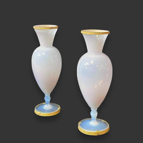 Pair of French Opaline Glass Vases image-1