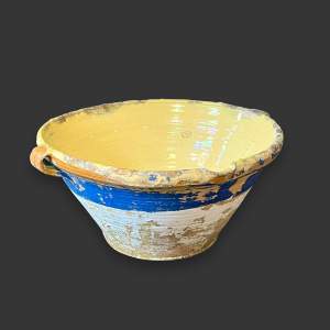 Large 19th Century French Terracotta Tian Dairy Bowl