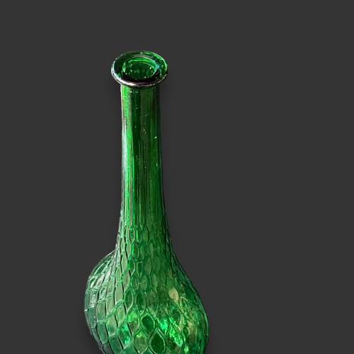 Mid Century Tall Green Glass Vase image-2