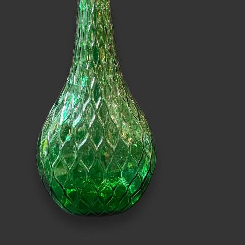 Mid Century Tall Green Glass Vase image-3