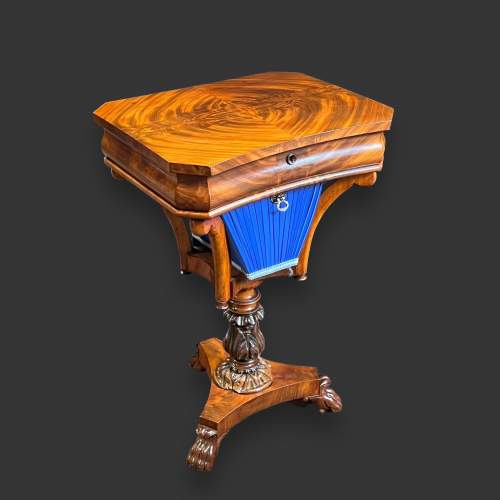 19th Century Flame Mahogany Sewing Table image-1