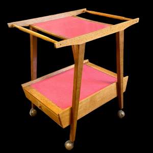 Stylised 1950s Wood & Formica Drinks Trolley