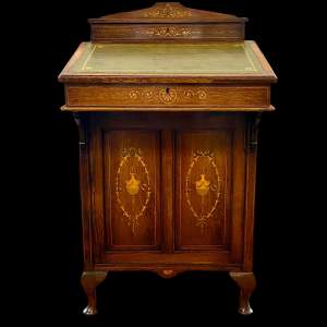 Late Victorian Inlaid Rosewood Davenport