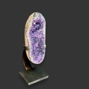 Mounted High Grade Amethyst Crystal Geode