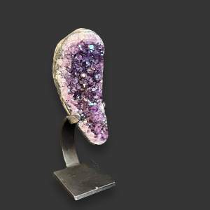 Mounted - High Grade Amethyst Crystal Geode