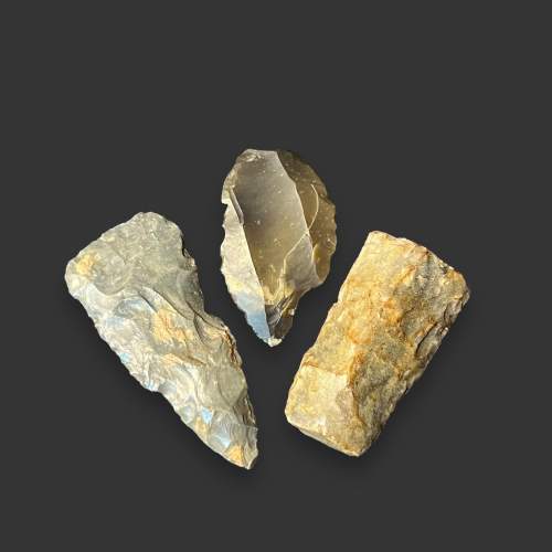 Set of Three AAA Neolithic Flint Tools image-1