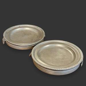Pair of Old English Pewter Plate Warmers