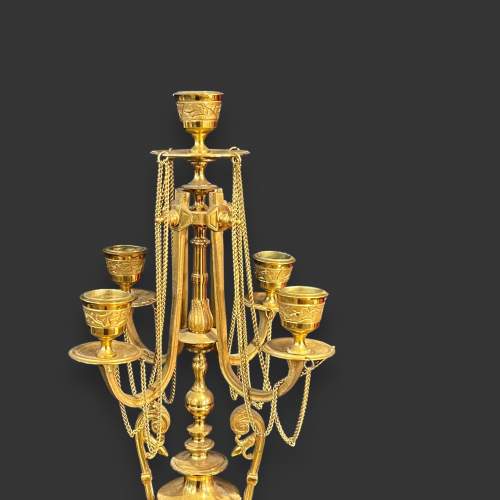19th Century Pair of Four Branch Candelabra image-2
