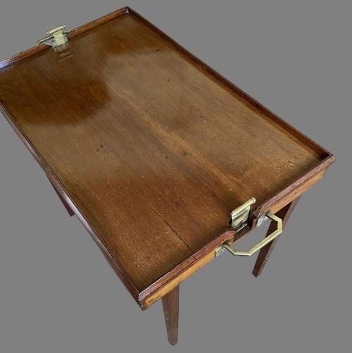 An Edwardian Mahogany Butlers Carry-and-Stand Serving Tray image-1