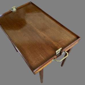 An Edwardian Mahogany Butlers Carry-and-Stand Serving Tray