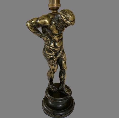 A Bronze Figural Table Lamp of Atlas Circa 1890 image-4