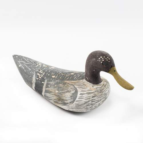 A Vintage 1930s Wooden Painted Decoy Duck image-1