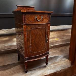 A Fine Quality Maple & Co Mahogany Inlaid Bedside Cabinet