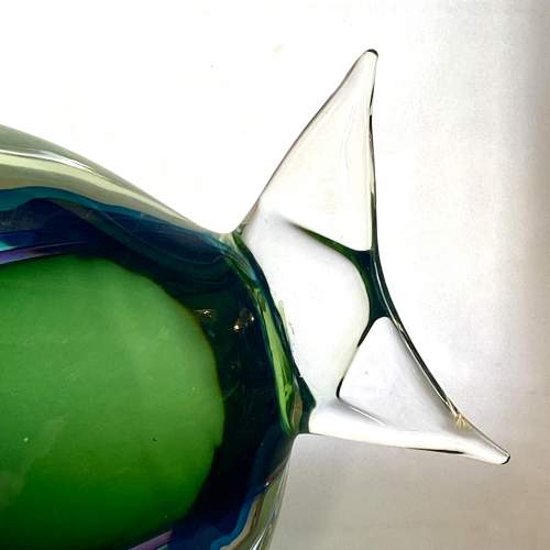 Murano Sommerso Glass Fish Sculpture image-3